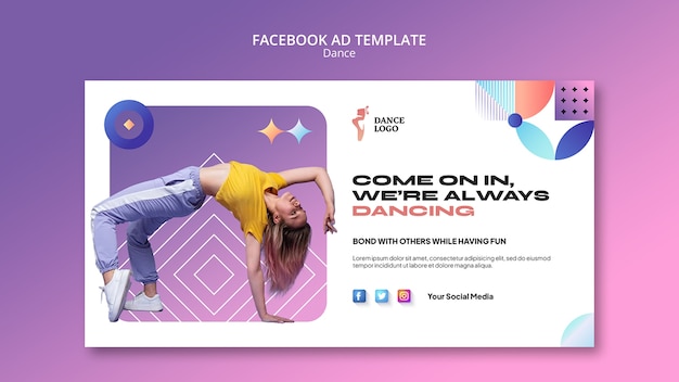 Gradient Dance Performance Facebook Template – Download Free Stock Photo