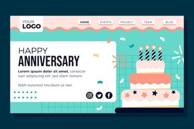 Hand Drawn Anniversary Template Design – Free Download