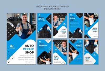 Mechanic Worker in Showroom Instagram Stories – Free Download