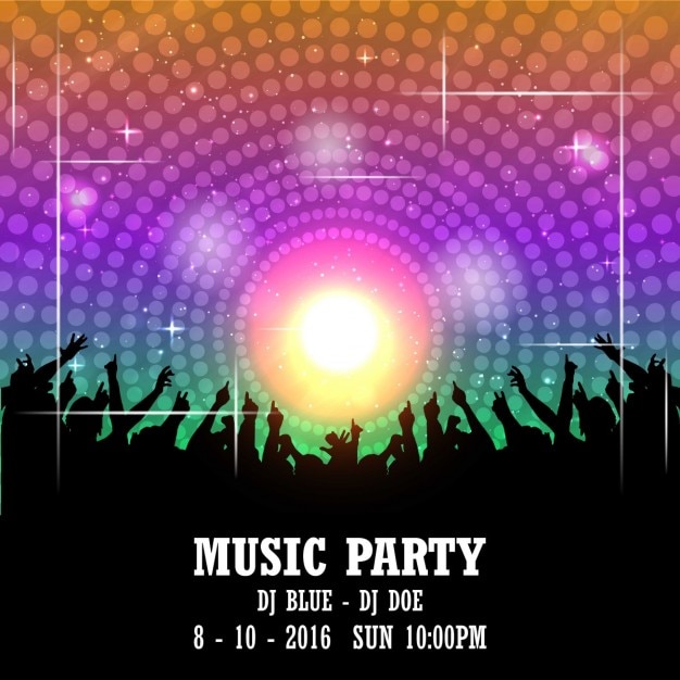 Disco Party Vector Template – Free Download