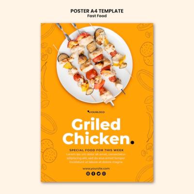 Fried Chicken Dish Poster Template – Free Download