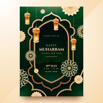 Vertical Poster Template for Islamic New Year Celebration – Free Stock Photo for Download