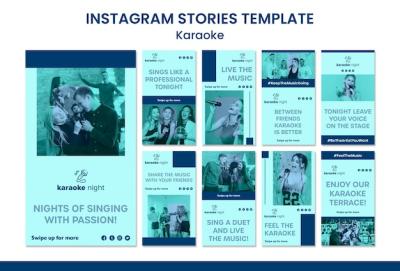 Karaoke Concept Instagram Stories Template – Download Free Stock Photo