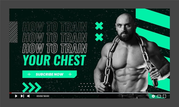 Flat Design Gym Class YouTube Thumbnail – Free to Download