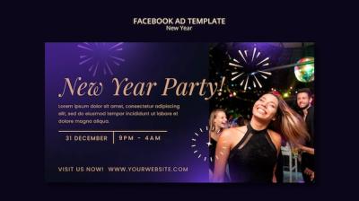 Gradient New Year 2023 Facebook Template – Free Download