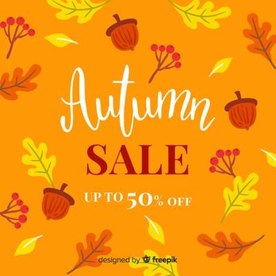 Hand Drawn Autumn Sale Background – Free Stock Photo, Download Free