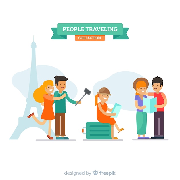 Flat People Traveling Collection – Free Download for Stock Photos