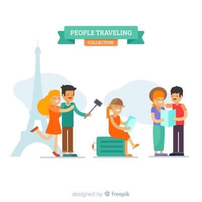 Flat People Traveling Collection – Free Download for Stock Photos