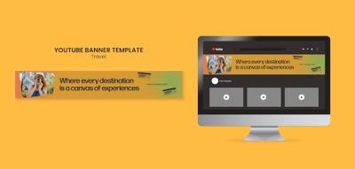 Travel Adventure YouTube Banner Template – Free Download