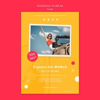 Traveling Print Template with Photo – Free Download