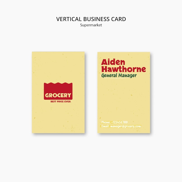 Supermarket Business Card Template Design – Free Download