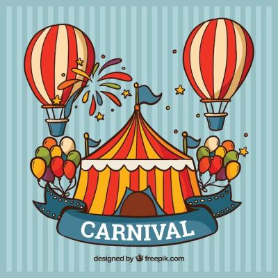 Carnival Background featuring Tent and Balloons – Free to Download