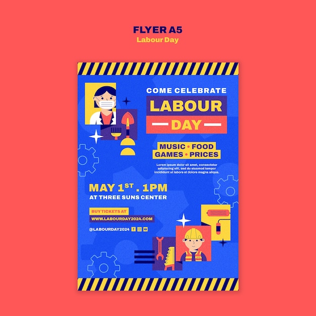 Labour Day Celebration Poster Template – Free Download