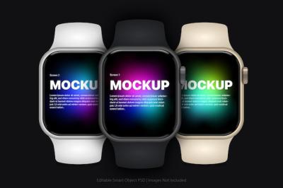 Smart Watch Mockup in Various Colors – Free Download