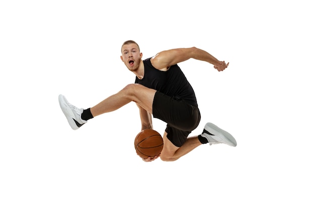 Young Professional Basketball Player in Motion Training – Free Download