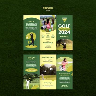 Golf Trifold Brochure Template Design – Free Download