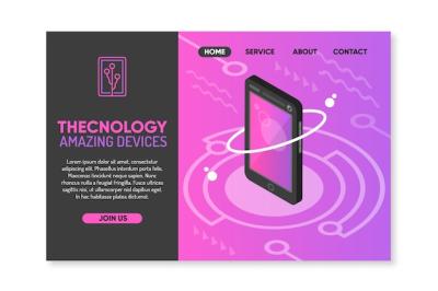 Technology Concept Landing Page Template – Free Download