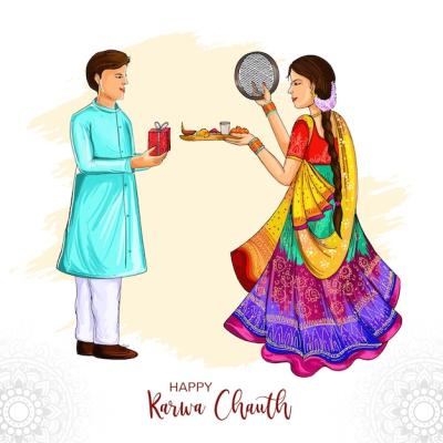 Karwa Chauth Festival Celebration Card Background – Free Download