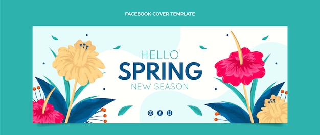 Flat Spring Social Media Cover Template – Free to Download