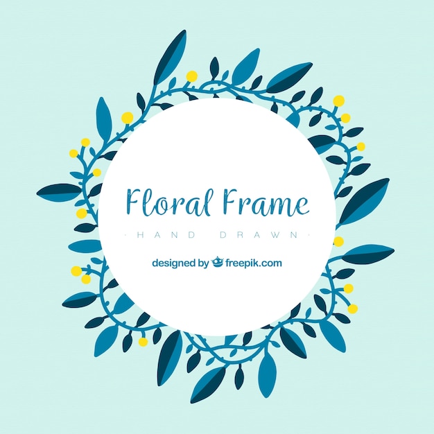 Hand Drawn Floral Frame Vector Template – Free Stock Photo for Download