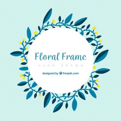 Hand Drawn Floral Frame Vector Template – Free Stock Photo for Download