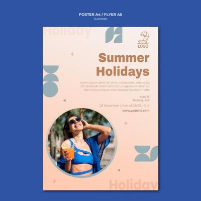 Summer Travel Flyer Template – Download Free Stock Photo