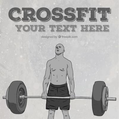 Hand-Drawn Illustration of a Man Lifting Weights – Free to Download