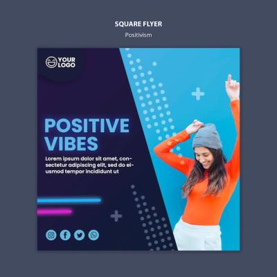 Squared Flyer Template for Positivity and Optimism – Free Download