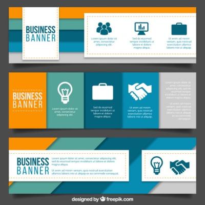 Modern Business Banners with Stripes – Free Stock Photo Download