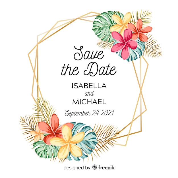 Floral Wedding Invitation Card Template – Free Download