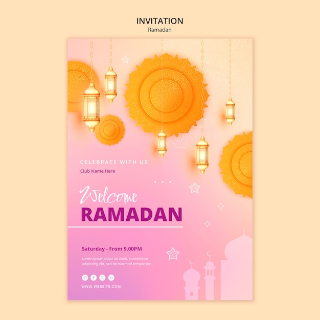 Gradient Ramadan Celebration Invitation – Download Free Stock Photo