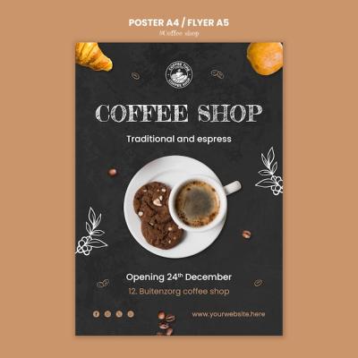 Coffee Shop Poster Template – Free to Download