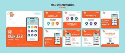 E-wallet Social Media Post Collection – Free Download