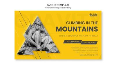 Mountaineering and Climbing Banner Design Template – Free Download