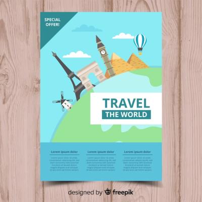 Flat Monuments Travel Flyer – Free Download for Stunning Designs