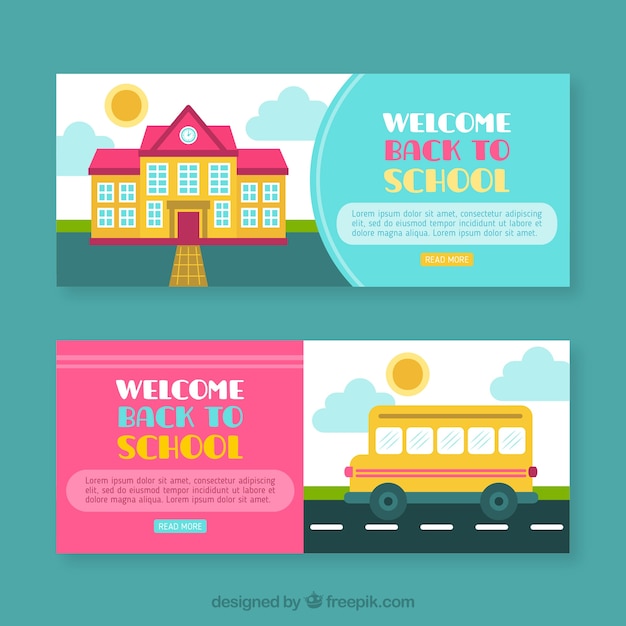 Back to School Banners with Elements – Free Download