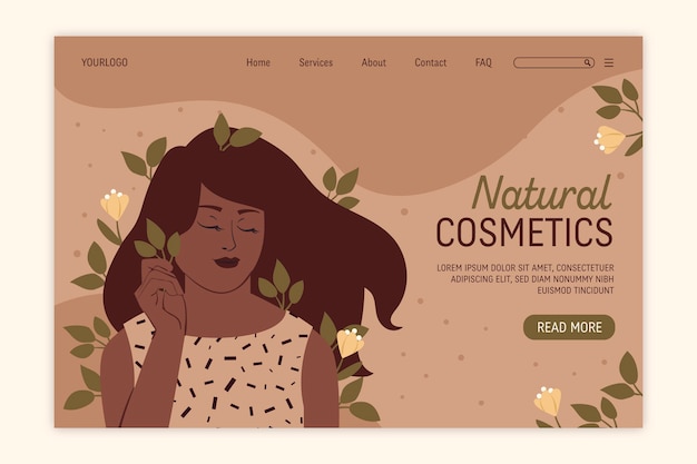 Nature Cosmetics Landing Page Template – Free Download