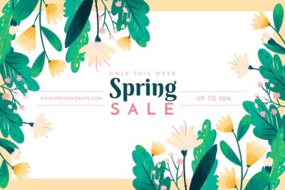 Hand Drawn Floral Sale Banner – Free Download