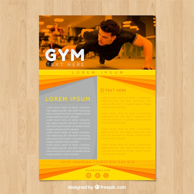 Yellow and Orange Gym Cover Template – Free Download