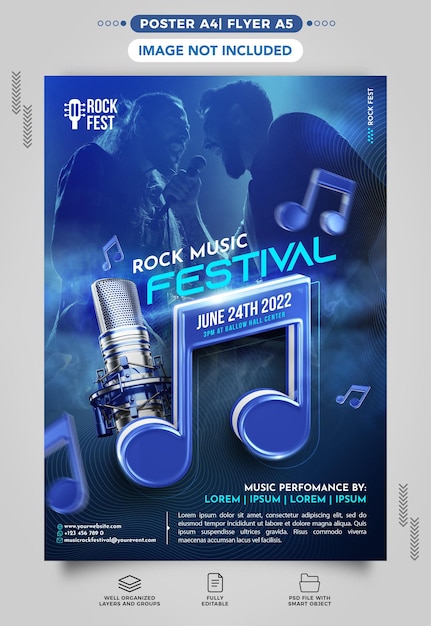 A4 Rock Music Festival Poster Template – Download Free Stock Photo