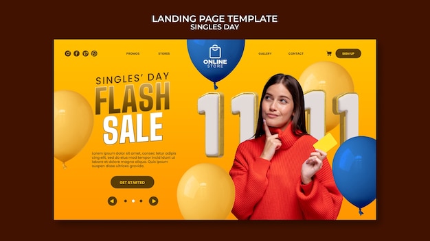 Gradient Singles Day Template – Free Download