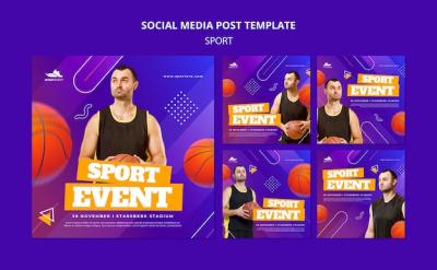 Sport Event Instagram Post Design Template – Download Free Stock Photo