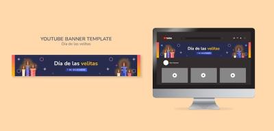 Flat Design Dia de la Velitas Template – Download for Free