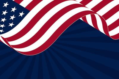 Background of a Flat Waving American Flag – Free Download