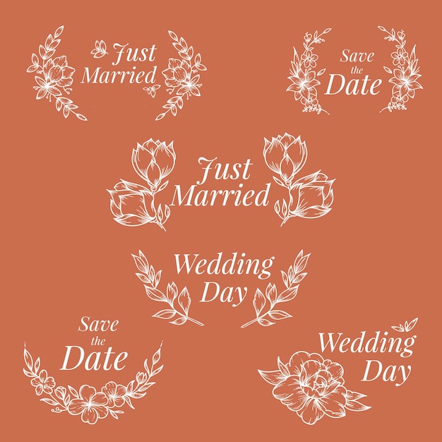 Wedding Ornaments Hand Drawn Design – Free Download