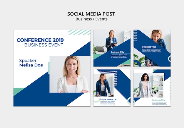 Corporate Social Media Posts Featuring Business Women – Free Download