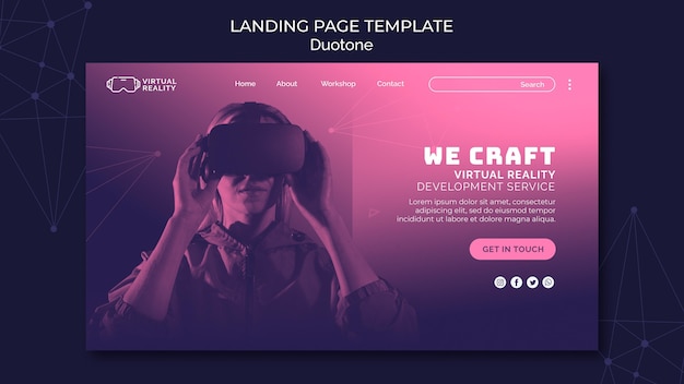 Duotone Virtual Reality Web Template – Free Download