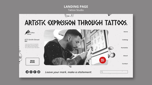 Tattoo Studio Landing Page Template – Free Download