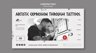 Tattoo Studio Landing Page Template – Free Download