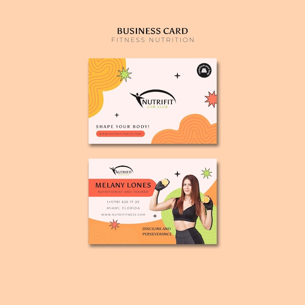 Fitness Nutrition Business Card Template – Free Download